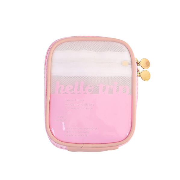 Pink PVC Portable New Mini Cosmetic Storage Bag