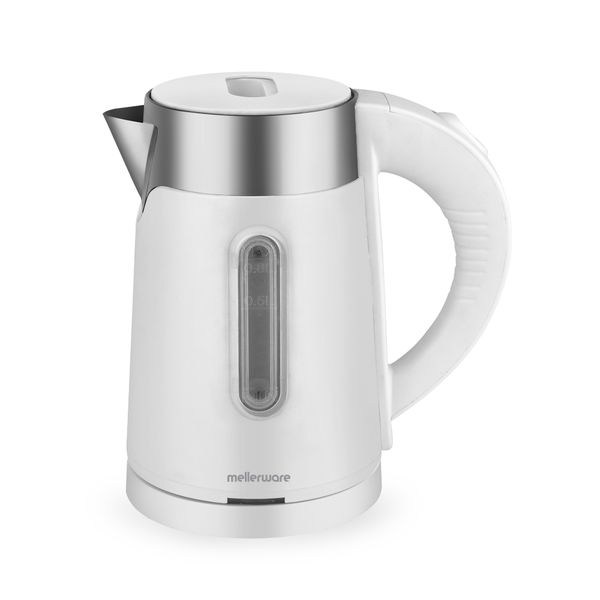 Mellerware Kettle Double Wall Cordless Stainless Steel White 0.8L 800W
