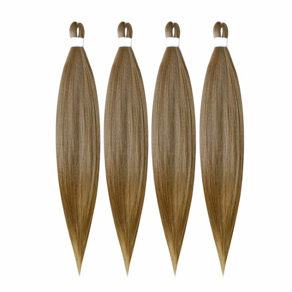 Hairpiece Pre stretched hot water hair 4 bundles #27