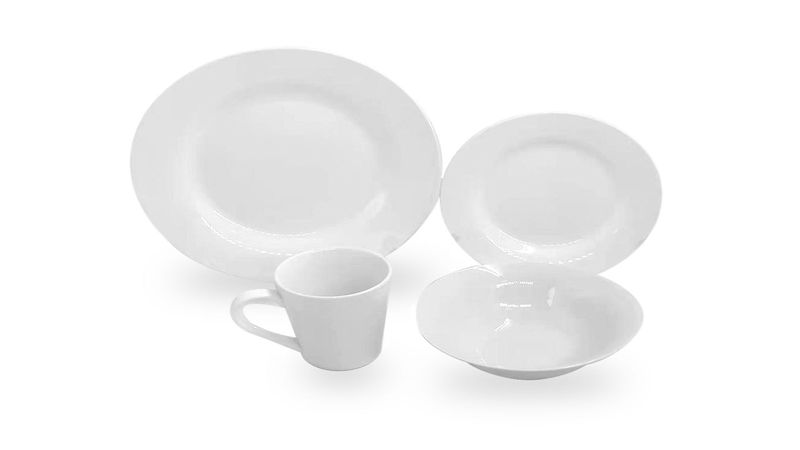 Businerg 16 Piece Porcelain Dinner Set - White