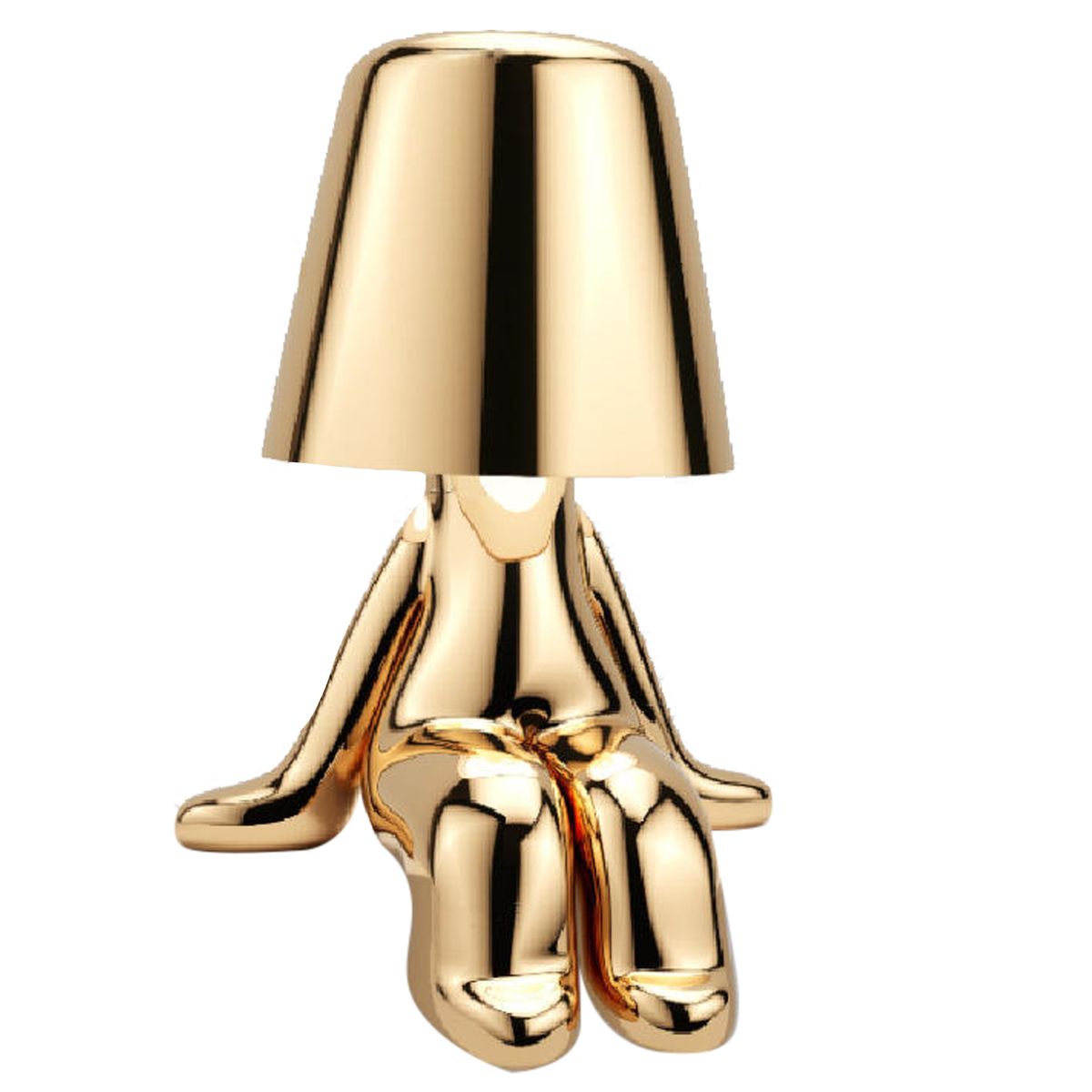 LED USB Rechargeable Italian Designer Golden Man Table Lamp - Sitting