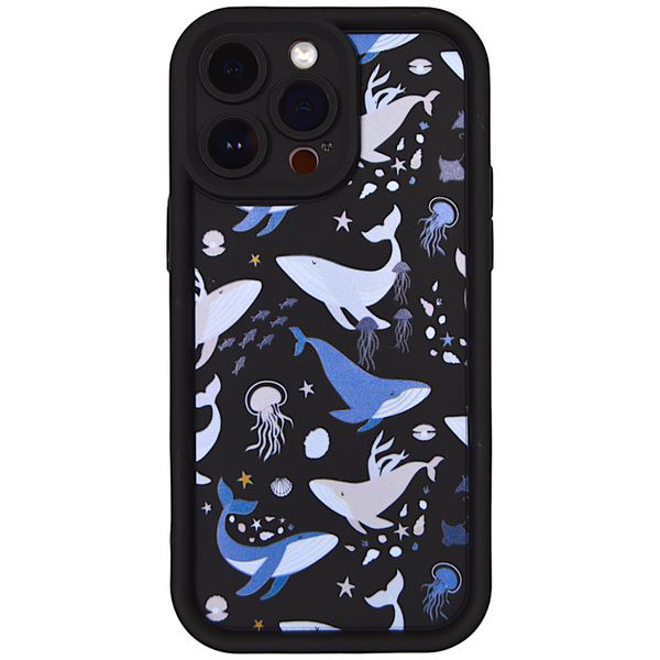 Black - Phone Case with Sea Creatures - Iphone 15 Pro Max