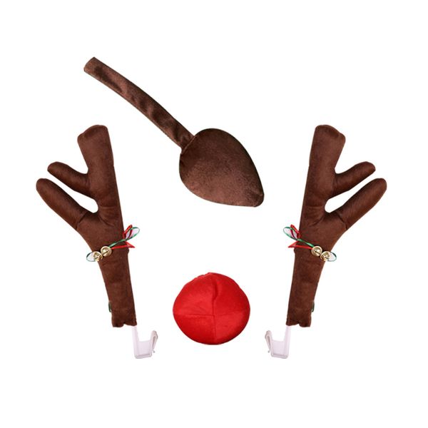 Reindeer Decoration Car Reindeer Antlers Red Nose Ornaments