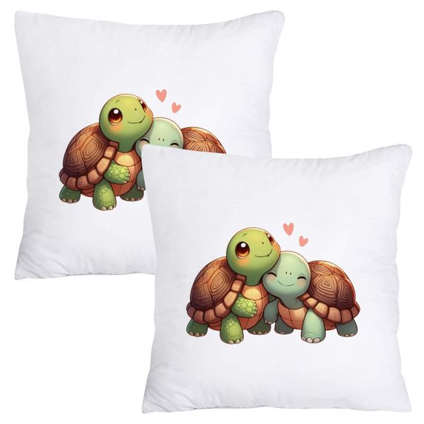 Scatter Cushion Cover Set (50cmx50cm) - Hugging Turtles