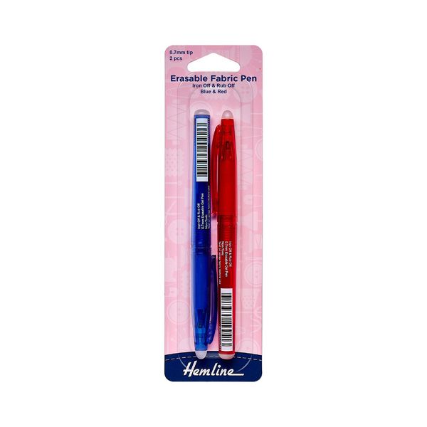 Erasable Fabric Pen Iron off &amp; Rub off (Blue &amp; Red)
