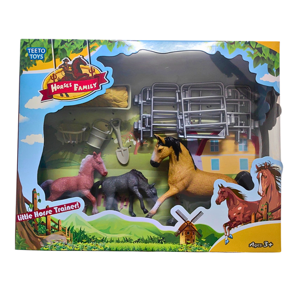 Horses Family Little Horse Toy Play Set - Toys for Boys &amp; Girls