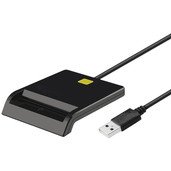 USB 2.0 Type-C Smart Card Reader for Bank ATM CAC IC ID EMV Cards Black
