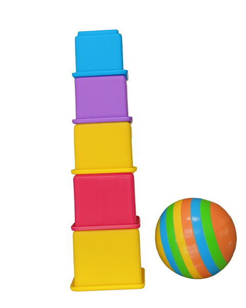 Baby Tummy Time Stack &amp; Roll Activity Set Colour Fun Learning Through Play!