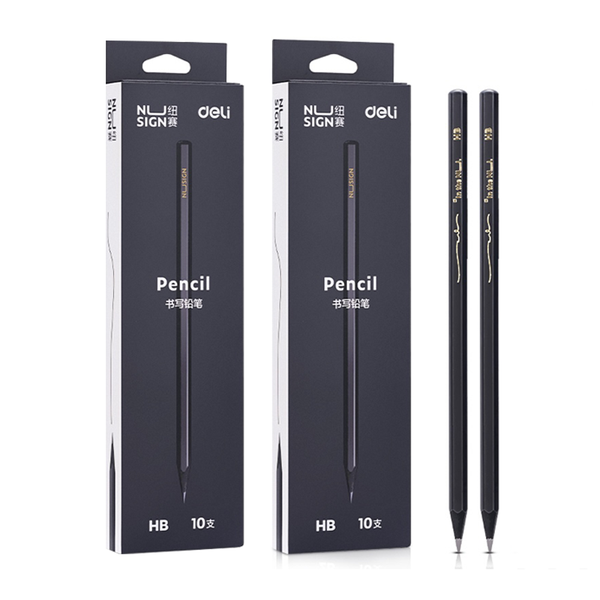 Deli Nusign Stylish HB Pencil 10 Pcs, 2 packs