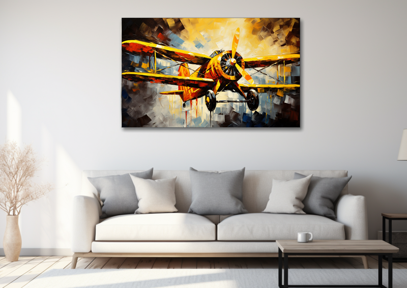 Canvas Wall Art - Biplane Adventure Plane - HD0075