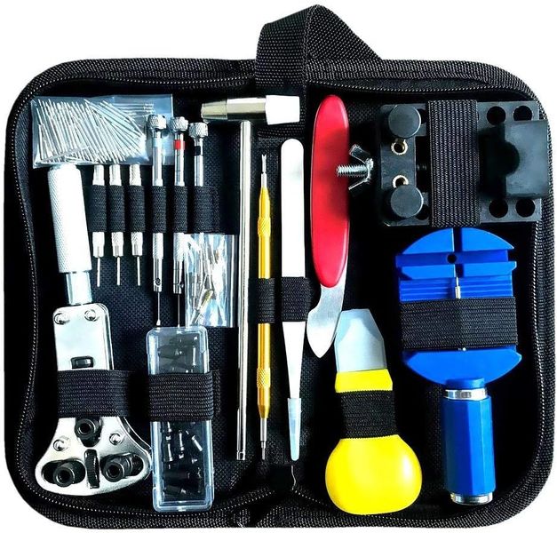 147 Piece Professional Watch Repair Kit Tools With Case - Black