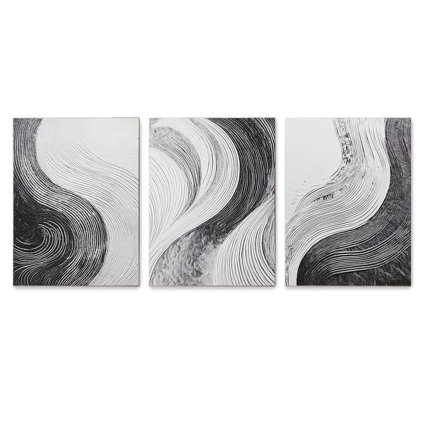 Cape Art Birch Block 3 Piece Collage Flowing Lines