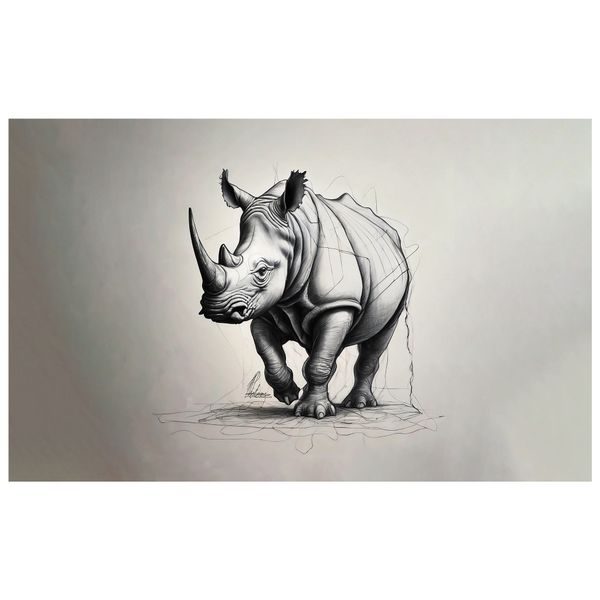 Rhino Unraveling By Nathan Pieterse Rectangle Tablecloth