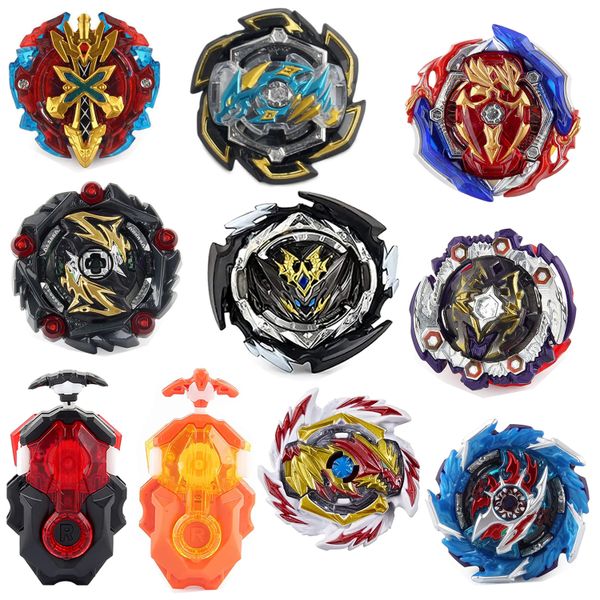 10 Piece Gyro Battle Bey Top Spinning Toy Set -8 Beys - 2 Launchers