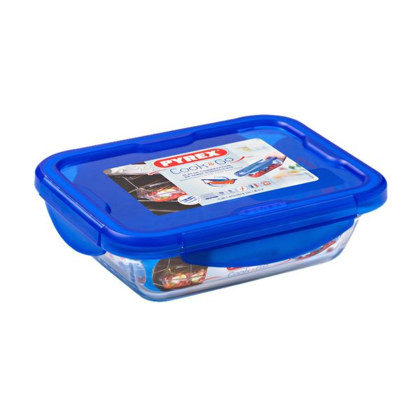 Pyrex - Cook &amp; Go Glass Medium Rectangular Roaster With Lock-Lid