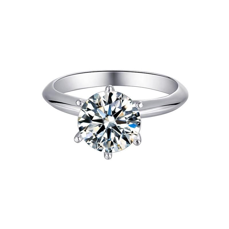 Solitaire Tiffany 6 Claw Setting 3.00ct Moissanite Engagement Ring ...