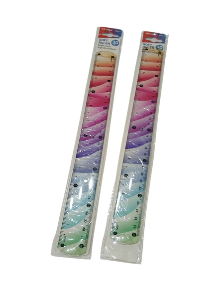Flexible Soft Ruler Colorful Rainbow Shatterproof