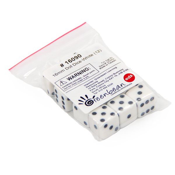 EDX Education- 12 Dot Dice in a Polybag