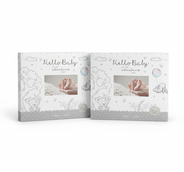 Hello Baby Photo Album 200 Photo Capacity with Memo Space - 2 Pack