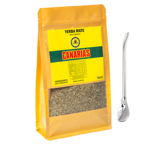 Canarias - Yerba Mate Tea with free Bombilla - 500g