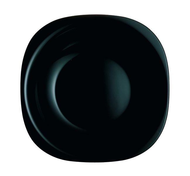 Plate 25.5x25.5cm Black Square 6 Piece Opal Glass 40481 - Kitchen Essential