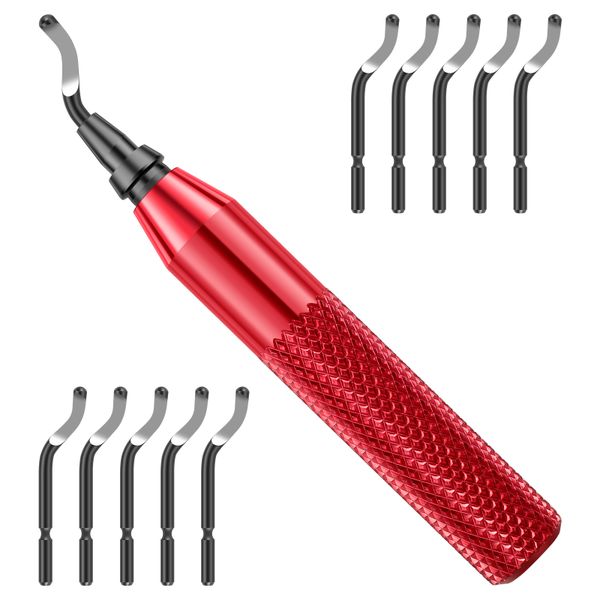Deburring Tool Kit w/ 10 Blades &amp; Countersink Hand Reamers Burr Remover