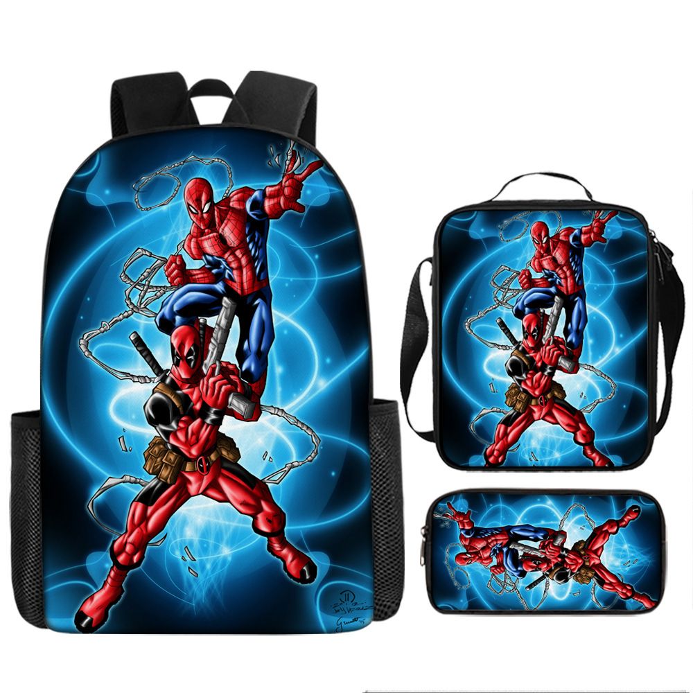3-Piece Kids School Backpack, Lunch Box & Pencil Case Set Deadpool ...