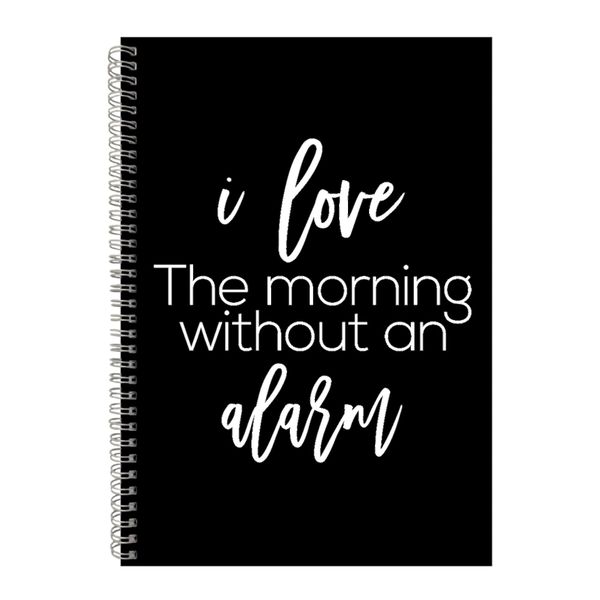 Without alarm A4 Notebook Spiral and Lined Motivational Graphic Notepad 148