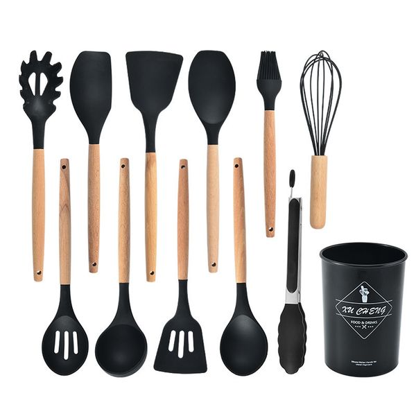 Silicone Kitchen Utensil Set: Heat - Resistant, Durable And Elegant - 12 Piece