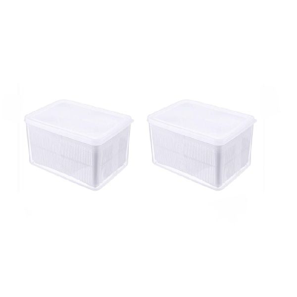 2pcs 2-In-1 Drain Basket and Storage Box - Transparent