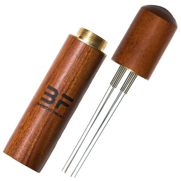 Barista Wooden Coffee Distribution Stirring Tool with Stirring Needles