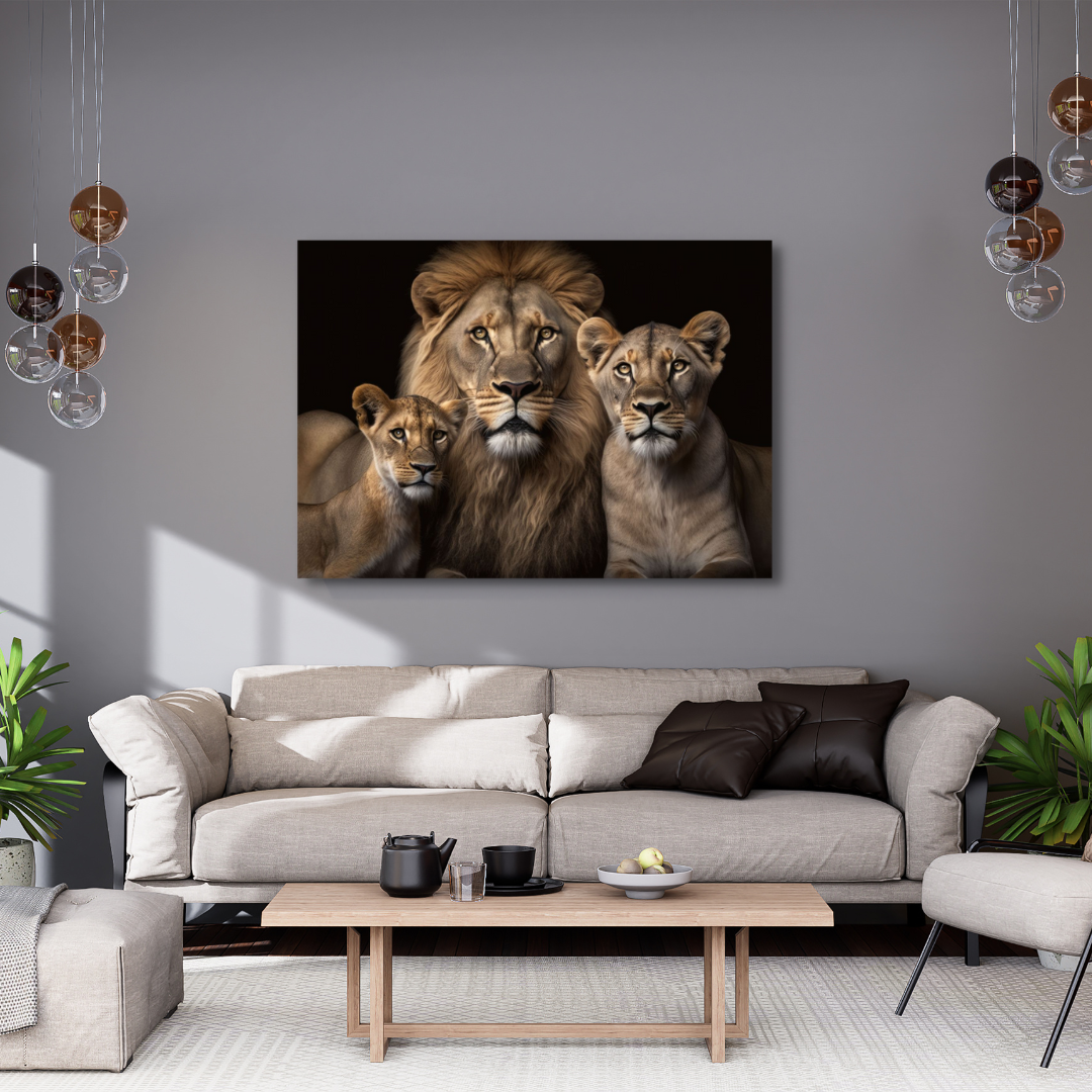 Canvas Wall Art - Lions Family 02 Artwork