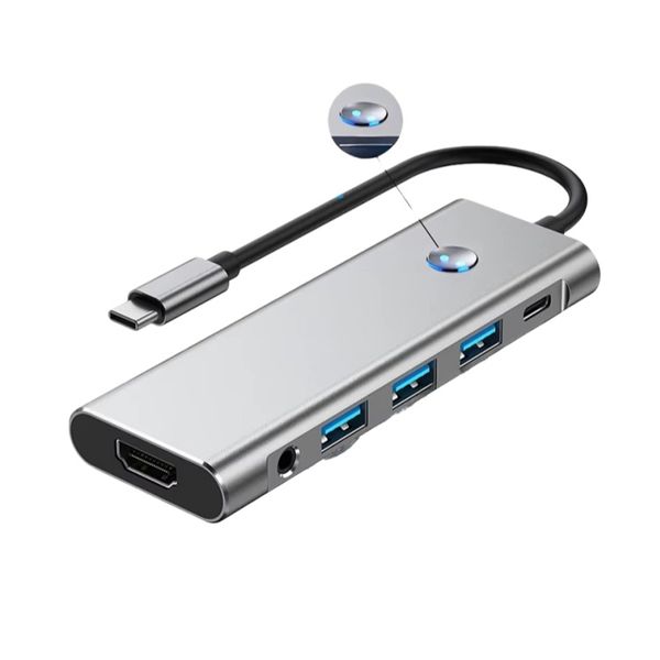 USB-C Hub 9-in-1 Adapter with 4K 60Hz HDMI, PD 100W Charging for Laptop