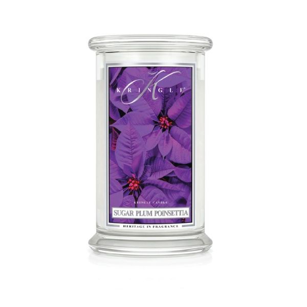 Kringle Candle Sugar Plum Poinsettia Large Jar Double Wick 622g