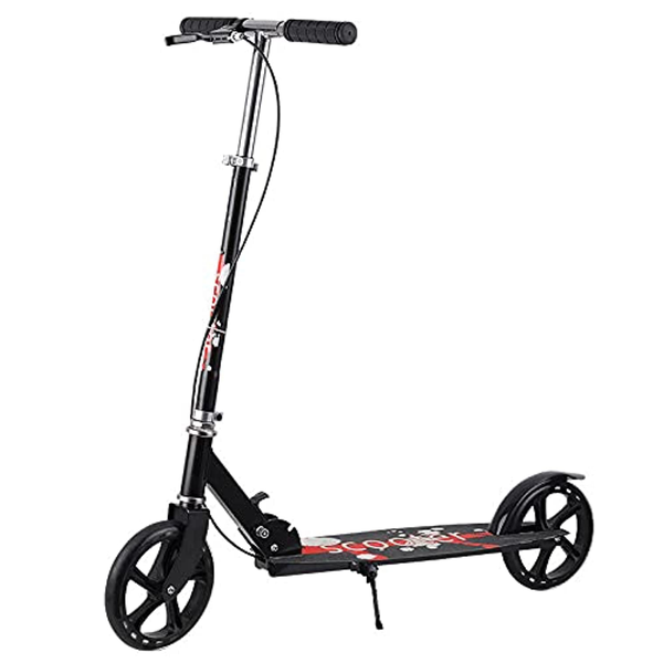 Foldable Scooter 2 Wheels Adjustable Height Adult Kids Scooter with Brake