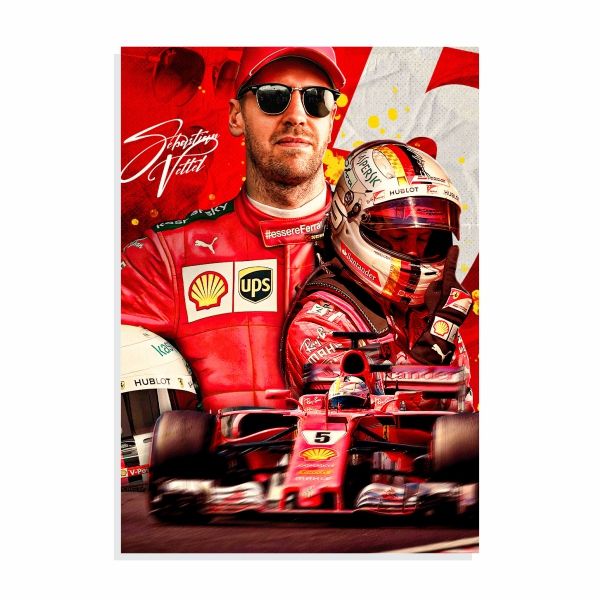 Sebastian Vettel Ferrari Poster - A1