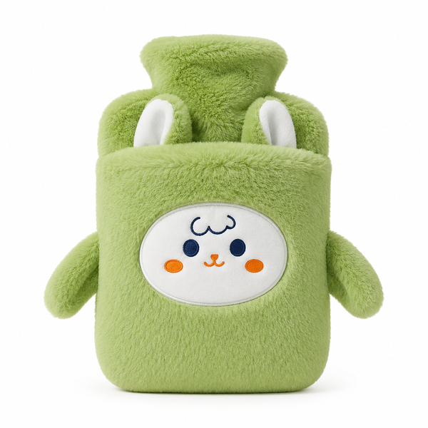 Plush Hot Water Bottle with cover Assorted colours