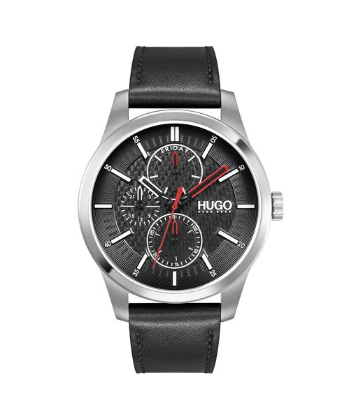 Hugo Watch - 46mm Case, Black Dial, Black Stainless Steel Bracelet