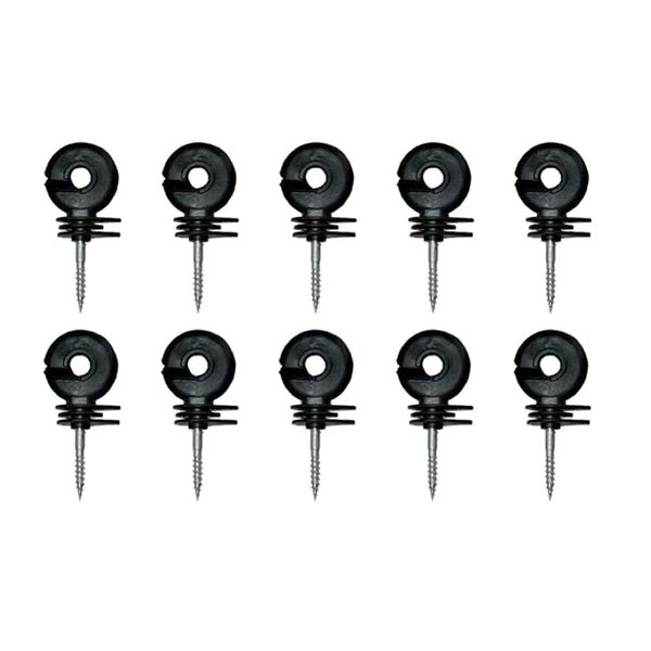 Wood Post Insulators Screw Ring For Electric Fencing - Set of 10