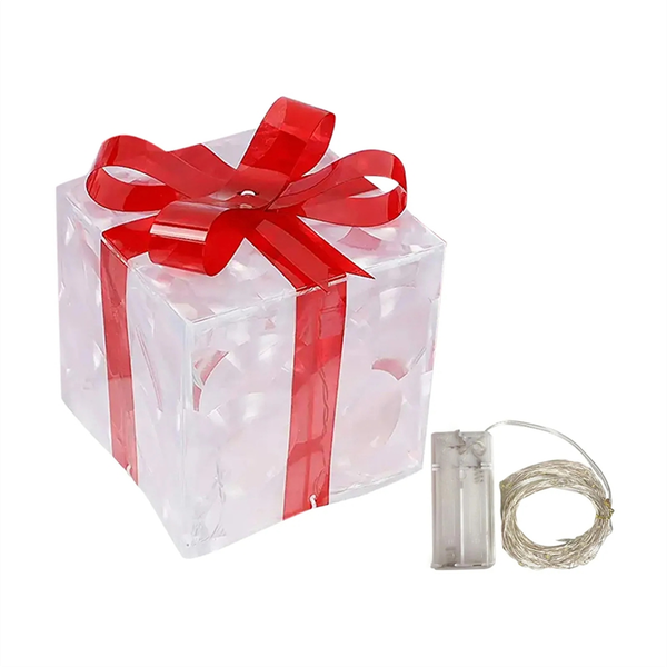 Christmas Glowing Gifts Box Decoration With Bow Lighting Box B