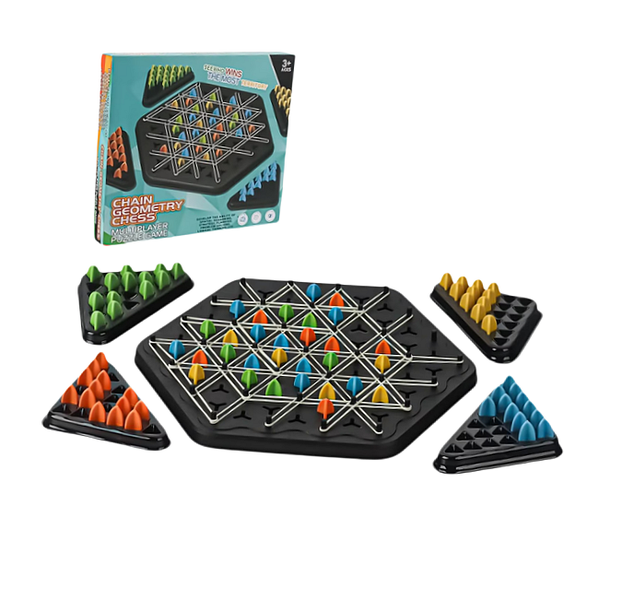 Children's Triangle Chess Game , featuring a Chain and Positioning Board
