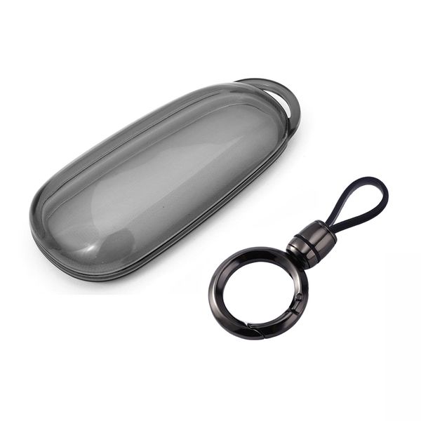 Car Key Remote Cover Compatible for Omoda C7 with Keyholder - Clear Black