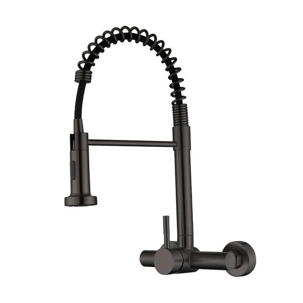 304 Stainless Steel Wall Mount Spring Kitchen Faucet Tap Mixer