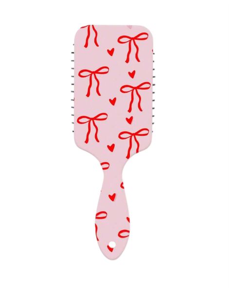 Bow &amp; Heart Pattern Cushion Paddle Hair Brush