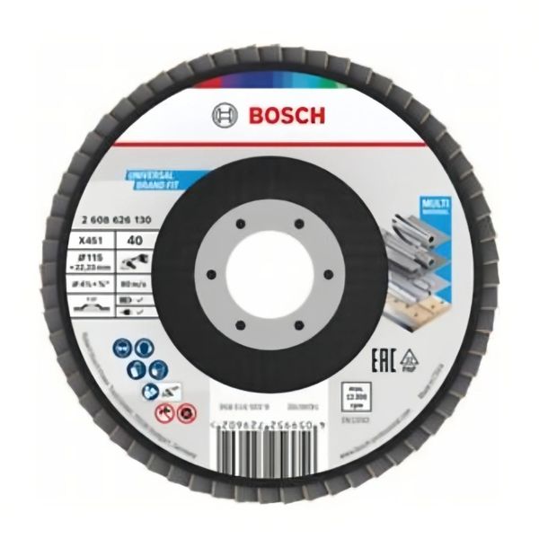 Bosch - Flap Disc X451 (115mm T27 ) G40 - Pack of 1