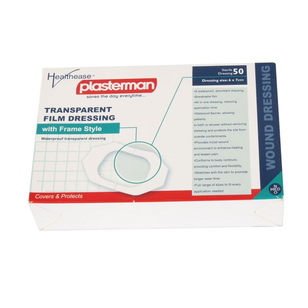 Waterproof Transparent Frame Style Film Sterile Wound Dressing - 6x7cm