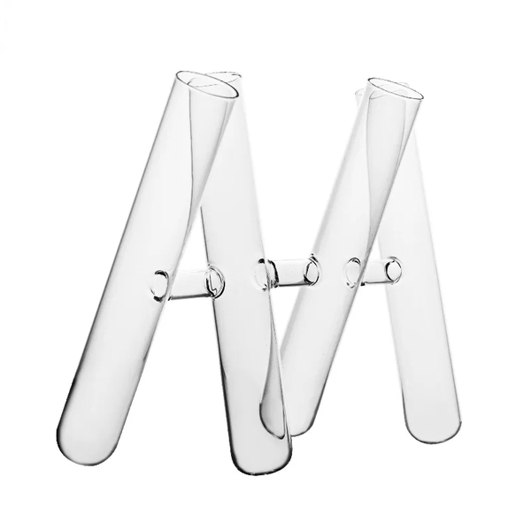 Glass Tilted Clear Test Tube Vases - 4pcs