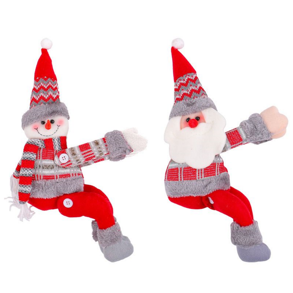 2PCS Christmas Curtain Buckles - Cartoon Santa/Snowman, Decoration Gift