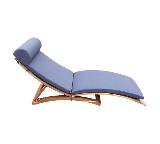 Savanah Foldable Sun Lounger Natural Grey 1800 x 900 x 650 mm