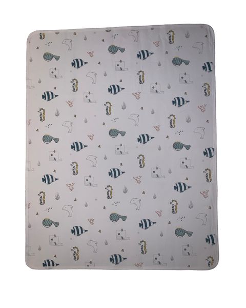 Olive Tree - Waterproof Nappy Changing Pad / Baby Mattress Liner - Seahorse